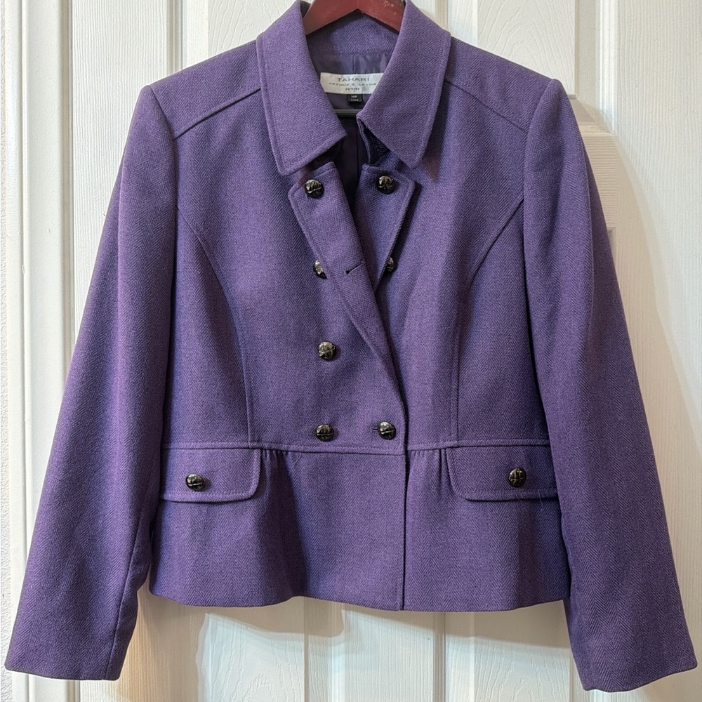 Tahari Purple Double-Breasted Blazer